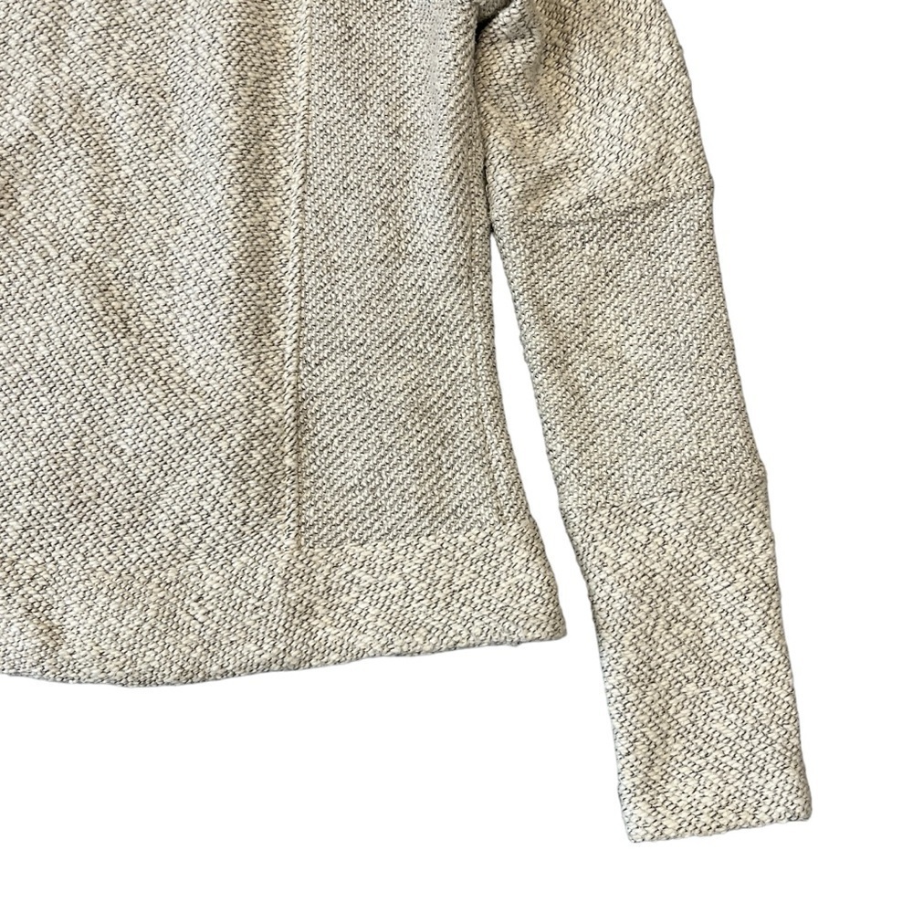 Lucky Brand Woven Asymmetrical Zip Hoodie.  Gray White Size Small #1238 - Picture 5 of 10